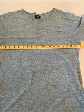 Men's Light Heather Blue Short Sleeve Crew with Chest Pocket